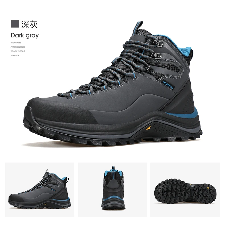 Humtto Wanderschuhe Männer wasserdichte Jagd stiefel taktische Wüste Kampf Knöchel Trekking Schneeschuhe warme Leder Walking Sneakers – Detail 12