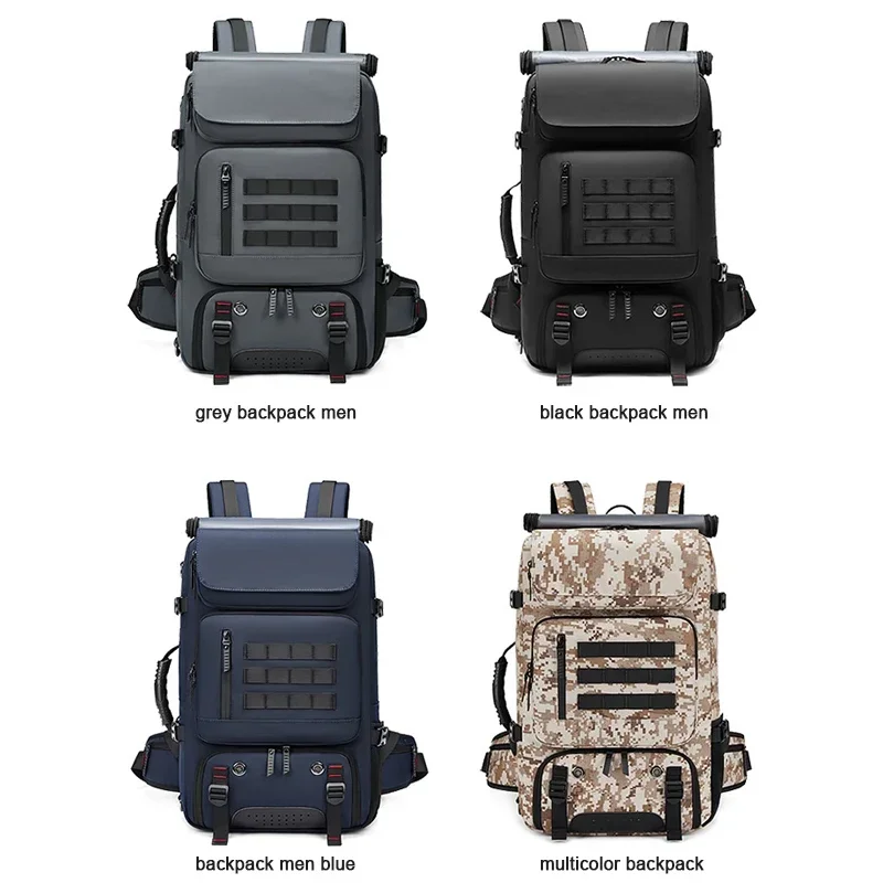 SWISS Men Travel Backpack 50L Hiking Trekking Backpack Waterproof 17 Inch Laptop Backpack Business Back Pack Outdoors Backpacks