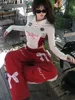 Y2K New Hot Girl Style Skirt Suit Bow Trousers Fashion Sexy Two Piece Lace Design Street Harajuku Mini Skirt Polo Long Sleeves 5