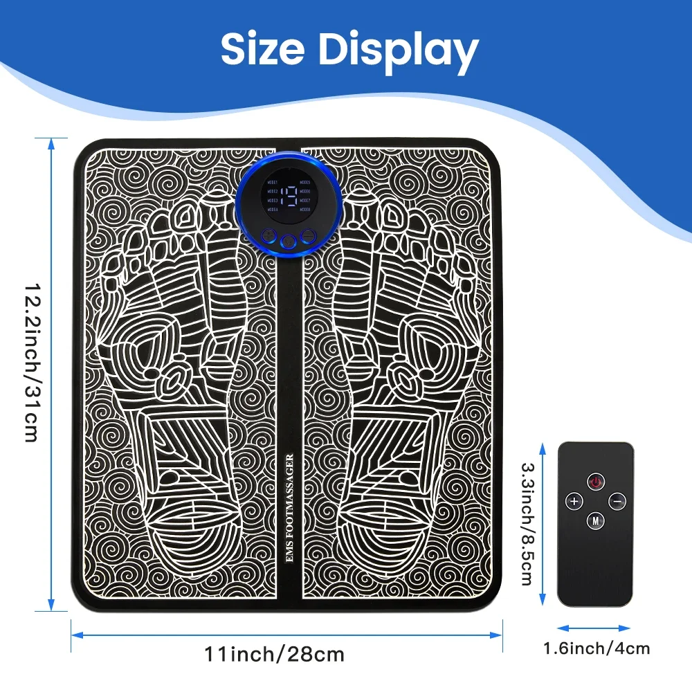 Electric EMS Foot Massager Pad TENS Feet Massage Muscle Stimulation Relief Pain Improve Blood Circulation,Suppoer Dropshipping