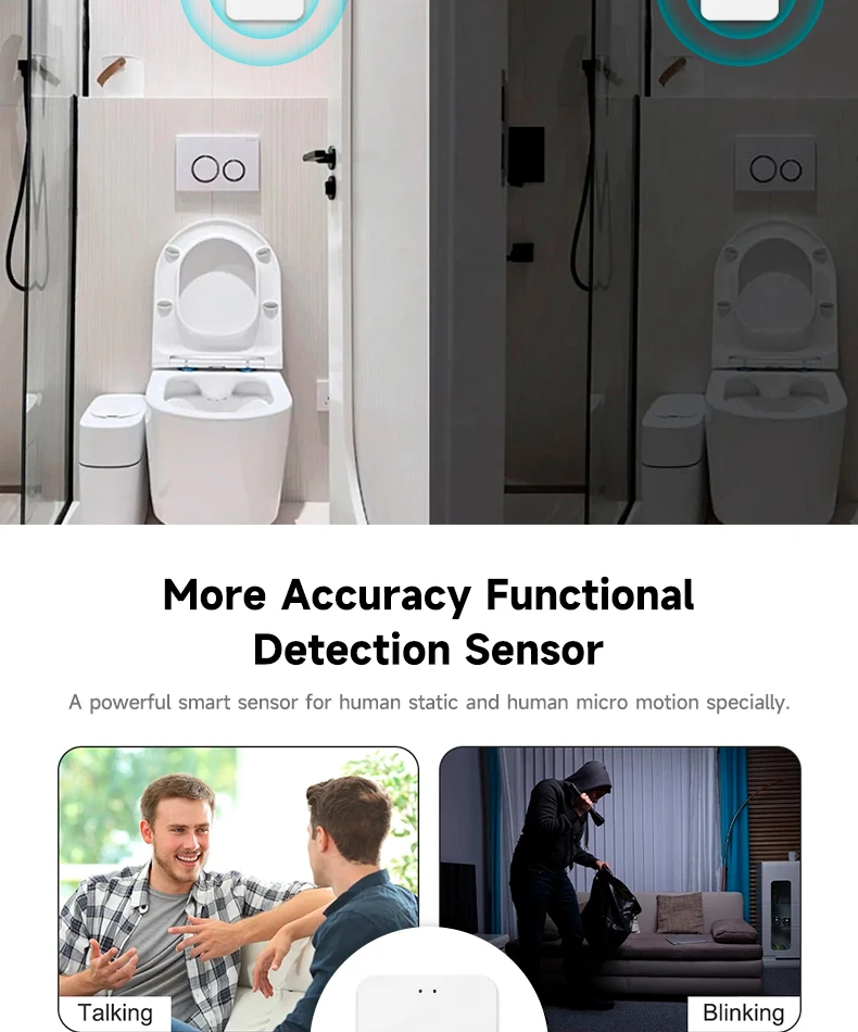 Zigbee WiFi Human Presence Sensor - Smart Home Radar Detector with APP Control
