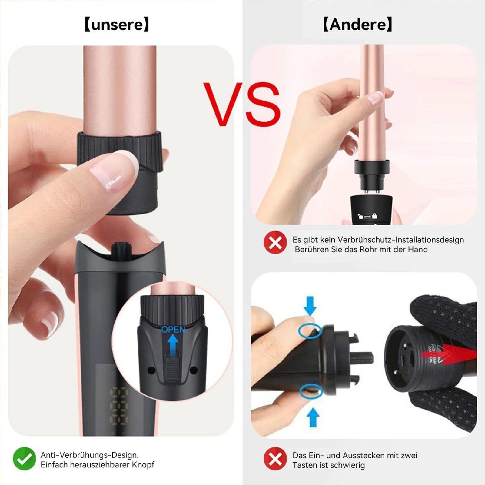 5 in 1 Electric Heating Hair Curler Professional LCD Display Hair Wand Curler for Women and Men Salon