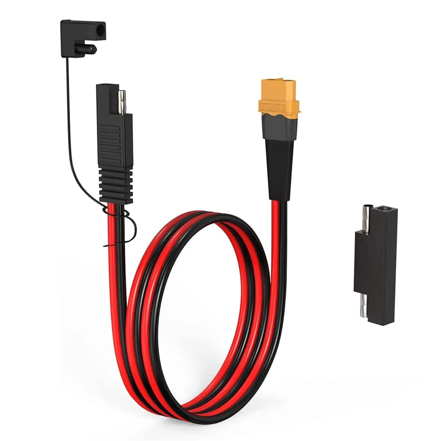 10AWG XT60-SAE 커넥터 연장 케이블(휴대용 발전소, 태양광 패널, 태양광 발전기용 SAE 극성 역전 어댑터 포함)