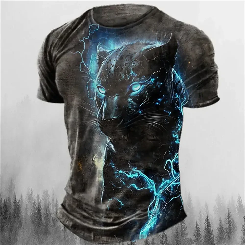 

Men's T-Shirt 3d Animal Print Short-Sleeved O-Neck Top 3d Casual Street Men's T-Shirt Oversized Retro T-Shirt Men's Clothing