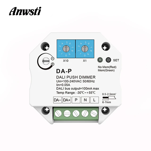 DALI Push LED Dimmer 220V 110V 230V AC per Driver DALI o reattori Dimmer  velocità regolabile con funzione di memoria Dimmer DA-P - AliExpress