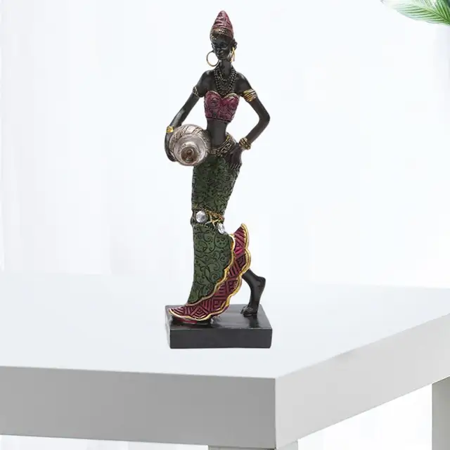 Tribal lady figurine african statue african tribal lady sculpture ornament