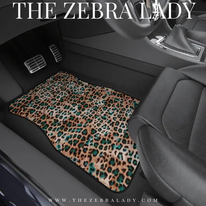 

Fashion Turquoise Fur Leopard Car Floor Mats