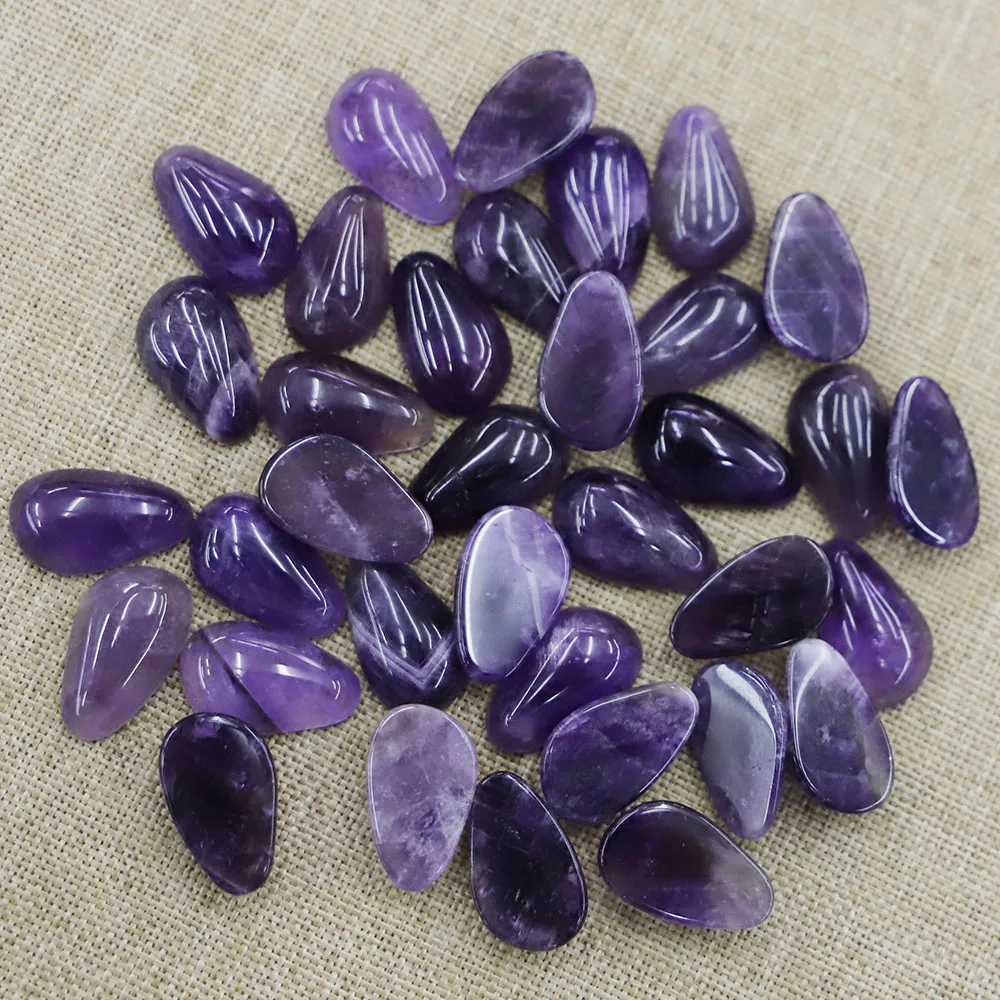 

Sell NaturaI Stone Water Droplets Shaped Amethyst Ornament Charm Crystal Necklaces Bracelets Ring Inlaid Jewelry Wholesale 25Pc