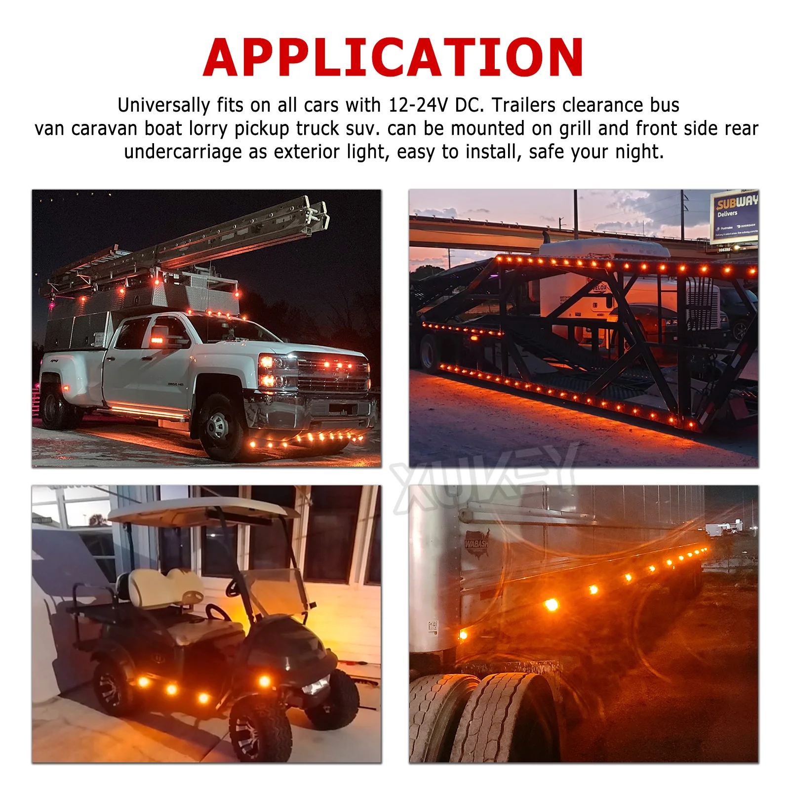 2 Pièce Côté Contour Marqueur Feux Coude Lampes 24V Remorque Fourgon Caravane Châssis Camping-Car Orange Blanc Rouge - Auto