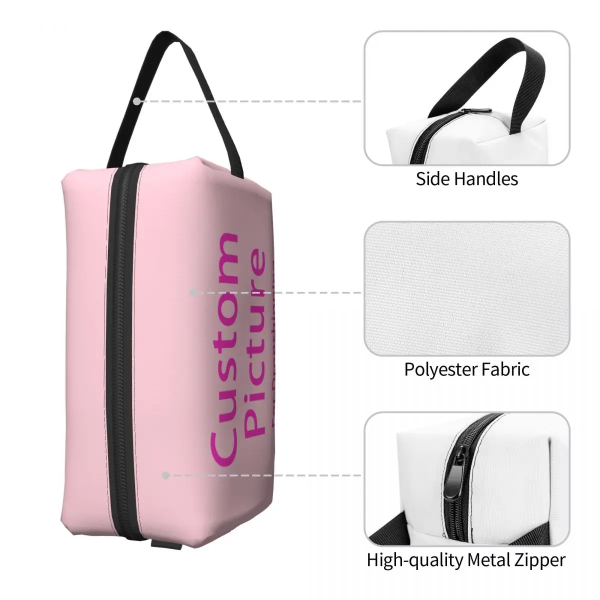 Custom Personalized Photo Logo Cosmetic Bag Women Cute Big Capacity DIY Print Makeup Case Beauty Storage Toiletry Bags 3