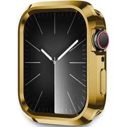 Premium Soft Silicone Protective Bumper Case for Apple Watch - Unisex Design (Plating Gold)