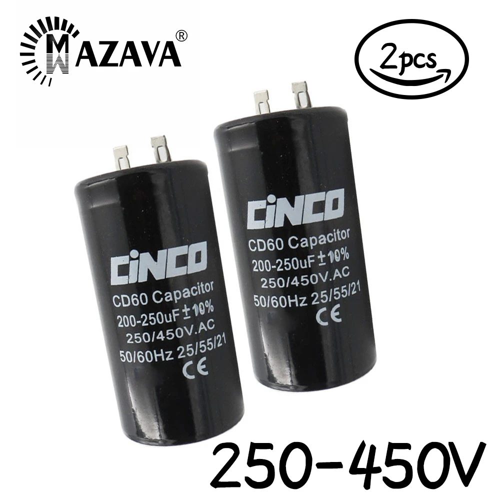 Condensador de arranque de Motor de de CINCO núcleos CD60 2 piezas 75 100 150 200 250 300 350 400 450 500 600 700 800 1000 uf mfd mf 250V 220V| | - AliExpress