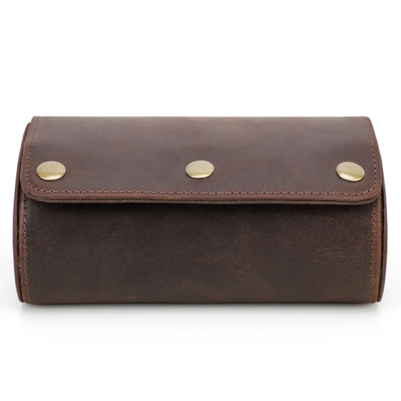 

Кожаный дорожный футляр для часов с 2 отделениями, коробка для хранения часов, элегантный контейнер для ювелирных изделий