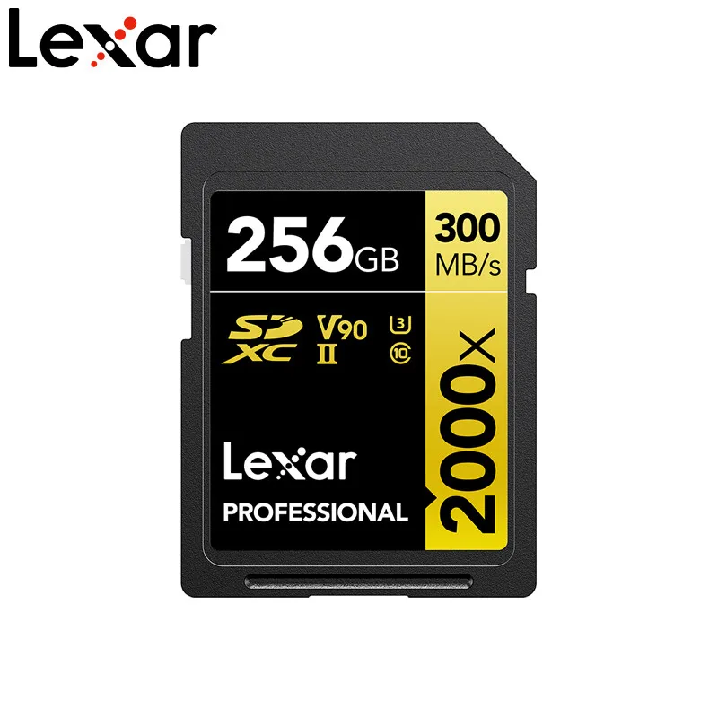 Original Lexar 2000X 300MB/s 64GB Memory SD Card 128GB 256GB SDXC UHS-II U3 Flash Hight speed Card For 3D 4K Digital DSLR Camera 128gb sd