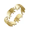 Baby Elephant Head-Tail Cycle Ring Open Adjustable Stainless Steel women men Elegant Ring Birthday Wedding Jewelry gifts 6