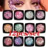 6/12pcs/set Body/Face/Eye Makeup Glitter Gel Eyeshadow Cream Star/Moon/Hexagon Nail Sequins Gel For Halloween Party Makeup YTR6# 1