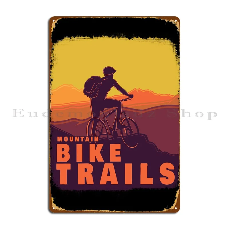 

Горный велосипед, горный велосипед, тропы, металлическая табличка, печатная фотография, обычный Настенный декор, оловянный знак, плакат
