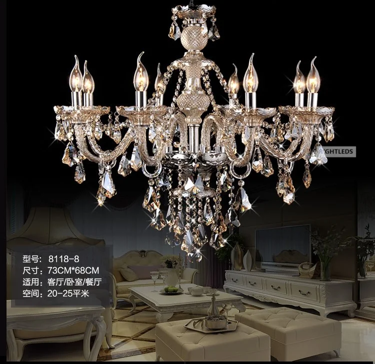 Luxury Chandelier Lustre Crystal Chandelier 6/8/10/12/15/18 Arms Optional Lustres De Cristal Chandelier LED Without Lampshade flush mount chandelier