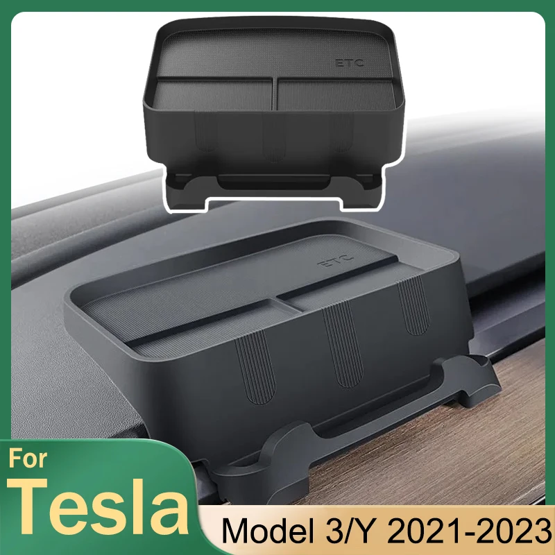 

Center Console Dashboard Storage Box For Tesla Model 3 Model Y 2023 Accessories Silicone Glasses Key Tray Storage Bracket Case