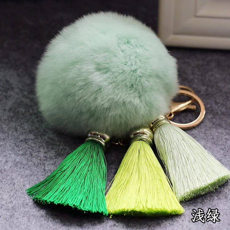 Pompom Ball Key Chains Rabbit  Fur Ball Keychain Accessories - Cute Pom  Keychains - Aliexpress