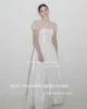 XPAY Illusion O Neck Korea Wedding Dresses Satin Sleeveless Backless Bridal Gown Short Sleeve A Line Bride Dress Photos Shoot 4