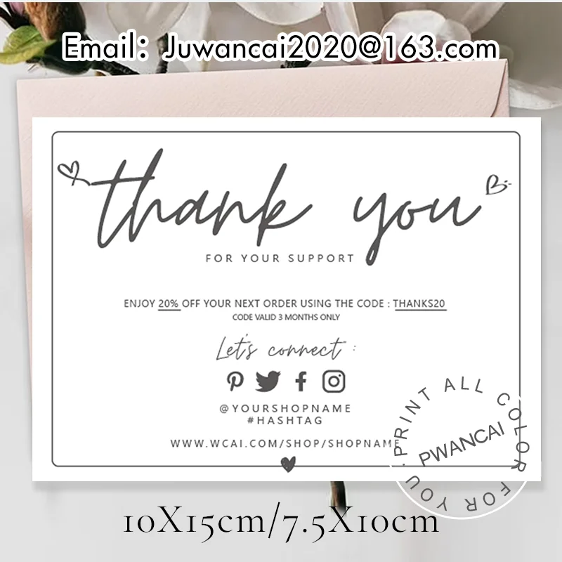 

Custom Thank You Cards Printing Credit Packaging Card for Small Businesses Personalized Business Cards With Logo Social Media