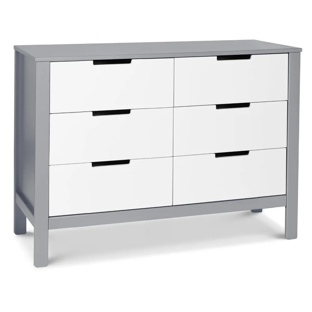 

Colby 6-Drawer Dresser in Grey and White
