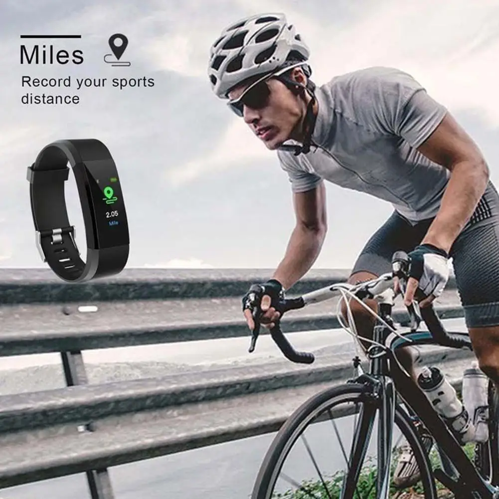 HD Color Screen 115plus Smart Band Heart Rate Health Watch Waterproof Sports Bracelet
