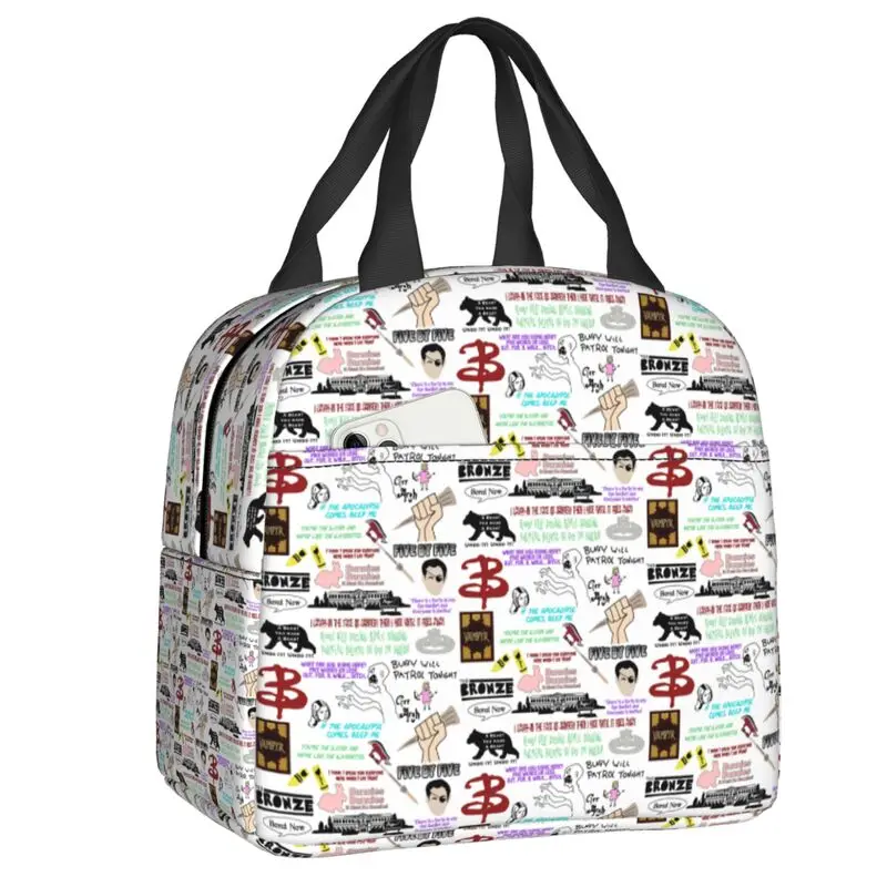 Buffy The Vampire Slayer Portable Lunch Box Supernatural Horror Tv Show Thermal Cooler Food Insulated Lunch Bag School Children