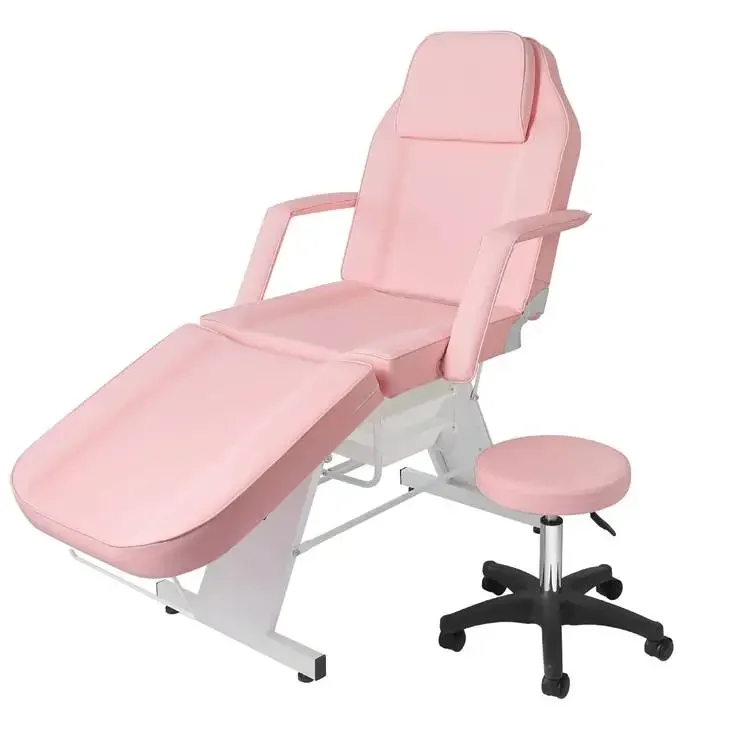 Hot Selling Beauty Care Massage Bed Salon Furniture Soft Luxury Leather Tattoo Table Facial Cosmetic Bed With Wheels