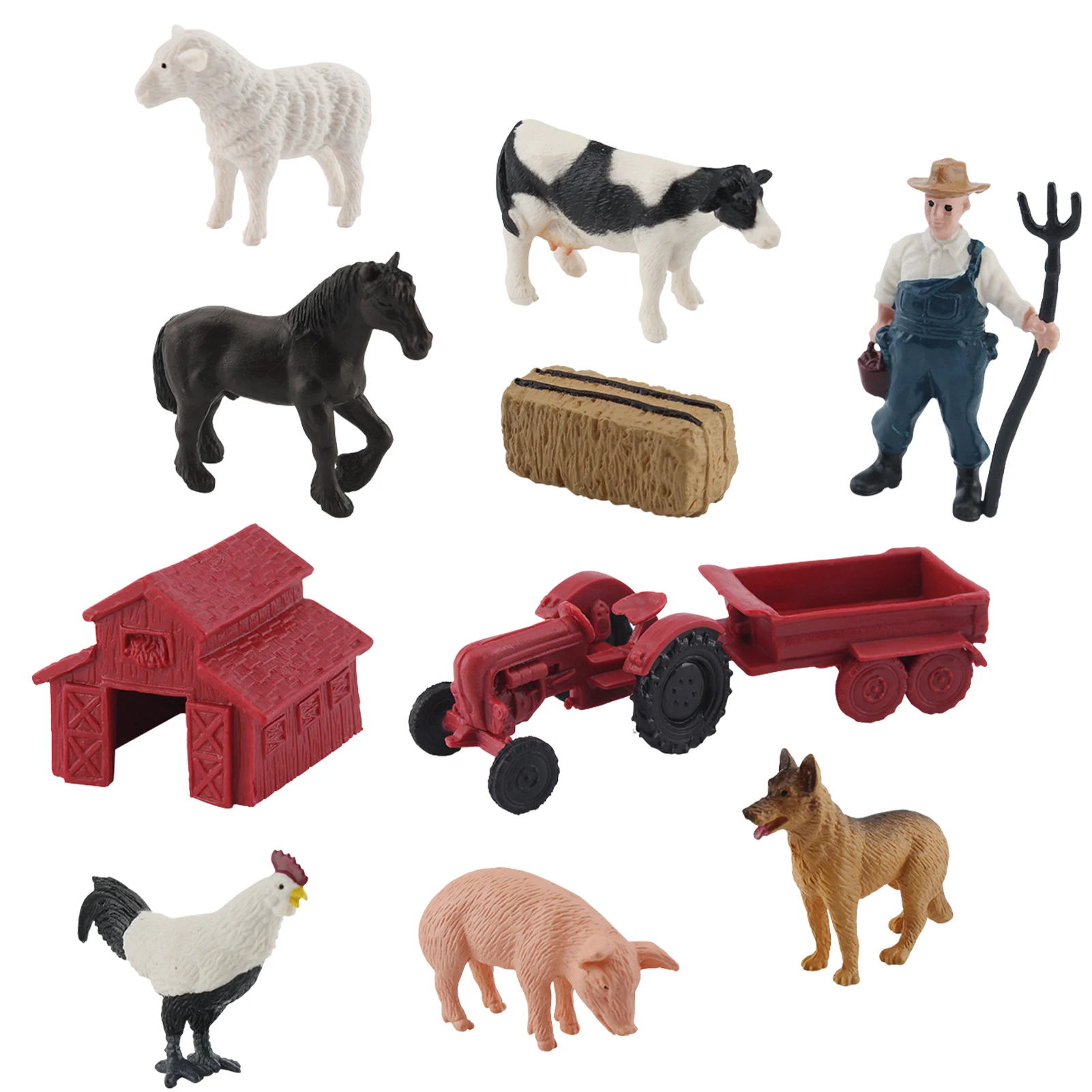 

10 Pcs Farm Animals Figurines Playset Toy Set For Barn Farm Pvc Animals Figure Farm Toy Figurines Educational Gift For Toddlers