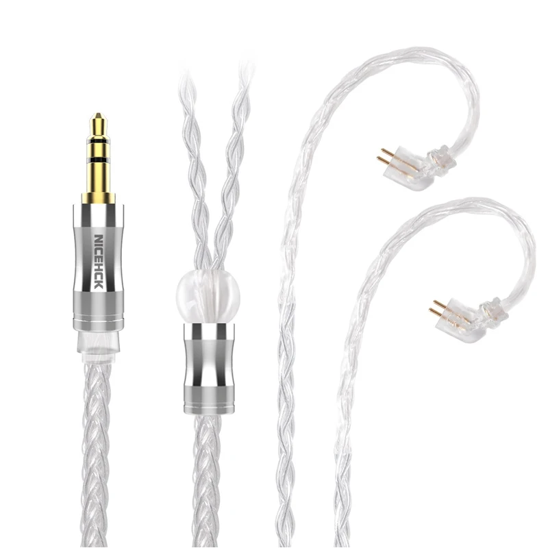 Cable Nicehck 8 Core Silver | 2pin Silver Cable Nicehck