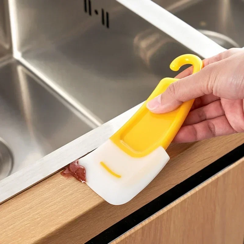 Description Picture 6 of item1/2PCS Silicone Scraper Kitchen Scraper Soft Blade Scraper Brush Dirty Pan Pot Dishes Cleaner Tools Silicone Kitchen Utensils
