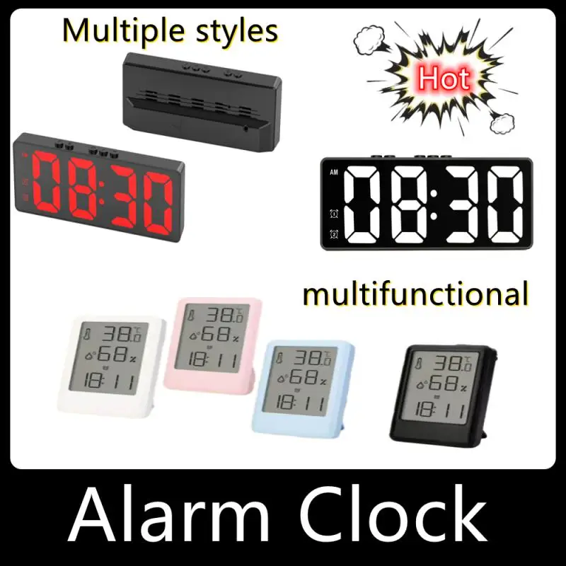 

Минималистичный светодиодный электронный будильник, 3 уровня, Регулируемая яркость, отображение времени, даты, температуры, большой экран, будильник