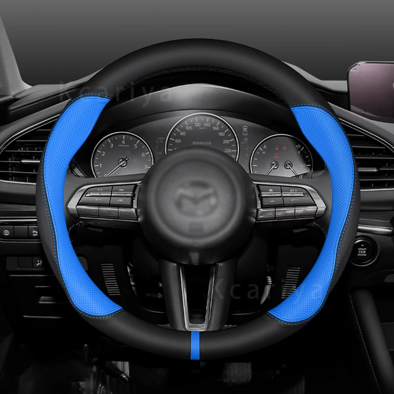 Mazda 3 Exela 스티어링 휠 커버, CX5 윙 CX4 AtZ CX30CX50 호스 6 탄소 섬유 미끄럼 방지 핸들바 커버