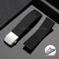 Universal Quick Release Waterproof Sport Silicone Watch Strap - Durable Rubber Wrist Band - 24mm (Black)