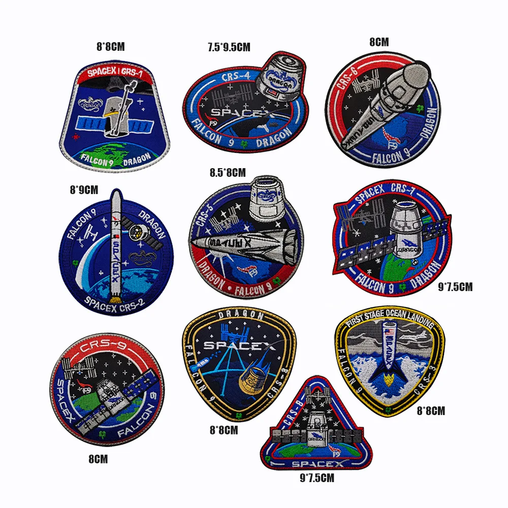 rocket logo aerospace spacecraft embroidery patch for clothes applique  Ironing Decorative DIY Badges patches clothes Accessories