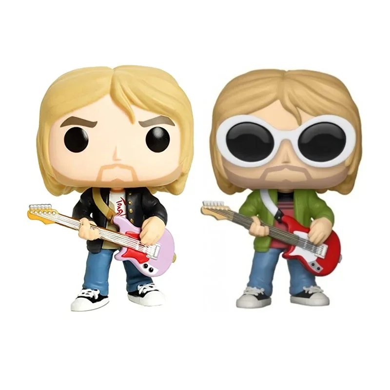 Funko Pop Rocks Singer Kurt Cobain 64 #66 Cobain Musicista 10Cm Pvc Esclusivo Vinile Action Figures Collezione Modello Giocattoli Per Bambini