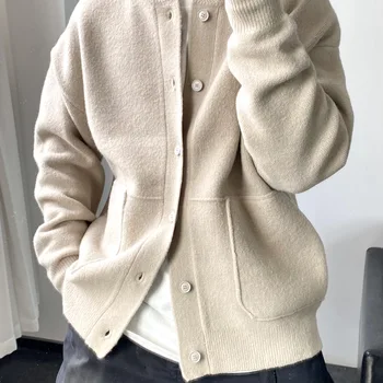 2023 Spring New Light Luxury Fashion Cardigan Men Knitted Sweater Round Neck Jacket Loose Sweater Coat Boutique DressSimpleStyle