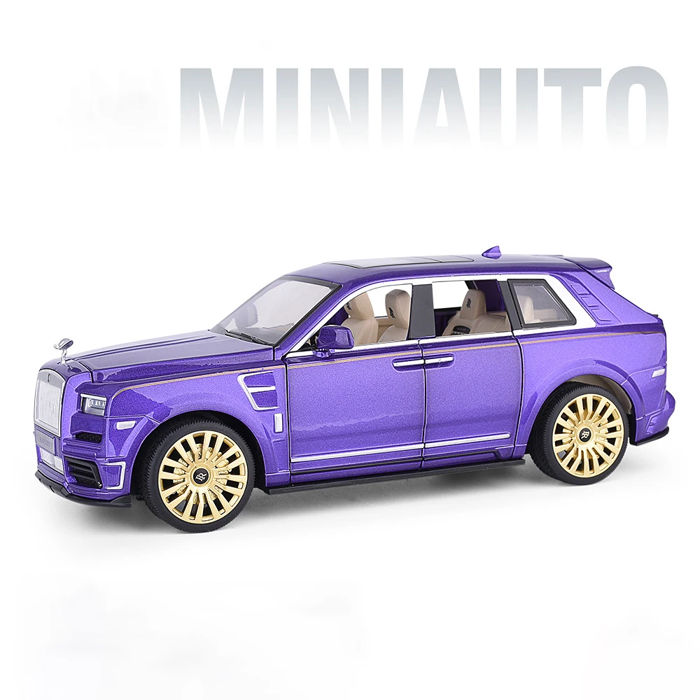 1:24 Rolls Royce Cullinan Black Badge Lega Modello Di Auto Giocattolo Pressofusione Di Metallo Suono E Luce Auto Giocattoli Veicolo
