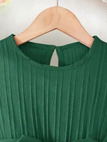 Robe d'été sans manches pour filles, vêtement pour enfants, confortable et simple, couleur unie, col rond, manches bouffantes, ceinture décorative, vêtement pour enfants en une seule pièce, style mignon et féminin, polyvalent, ourlet en dentelle irrégulier, taille cintrée, robe de princesse, style vacances doux et jeune, tenue pour filles de 4 à 5 à 6 à 7 à 8 ans, adapté aux rassemblements décontractés en plein air, aux fêtes et aux cadeaux de vacances 3