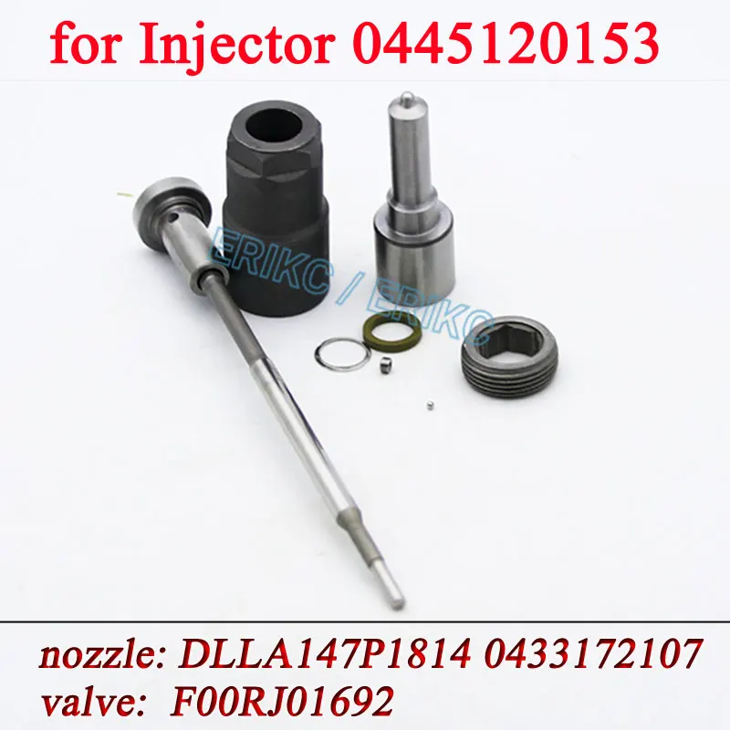 

Repair Kit 0445120153 Fuel Injector Nozzle DLLA147P1814 0433172107 Control Valve F00RJ01692 for Bosch 0 445 120 153 Spare Parts