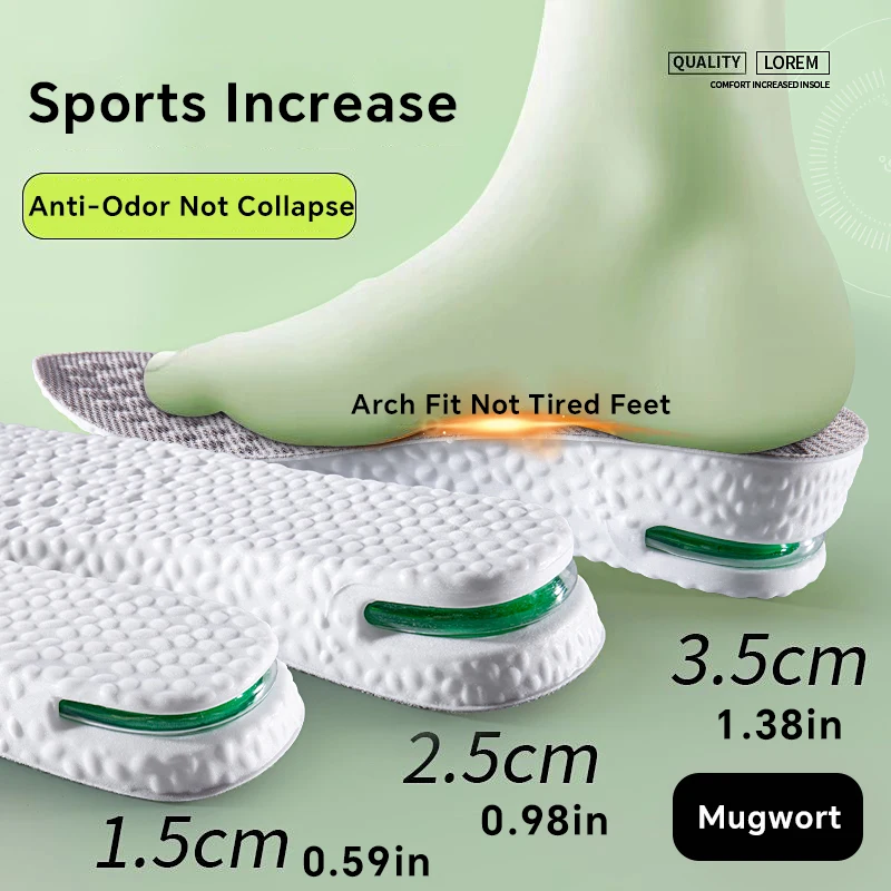 1 زوج الارتفاع زيادة نعل للأقدام الرياضة الهواء ال...