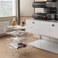 S-shaped acrylic side table magazine rack, decorative bookshelf magazine rack 2