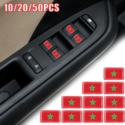 10 20 50 100PCS Epoxy Morocco Flag Sticker Car Interior Decoration Decal for Tesla Model 3 Peugeot 3008 Mercedes Benz Badge