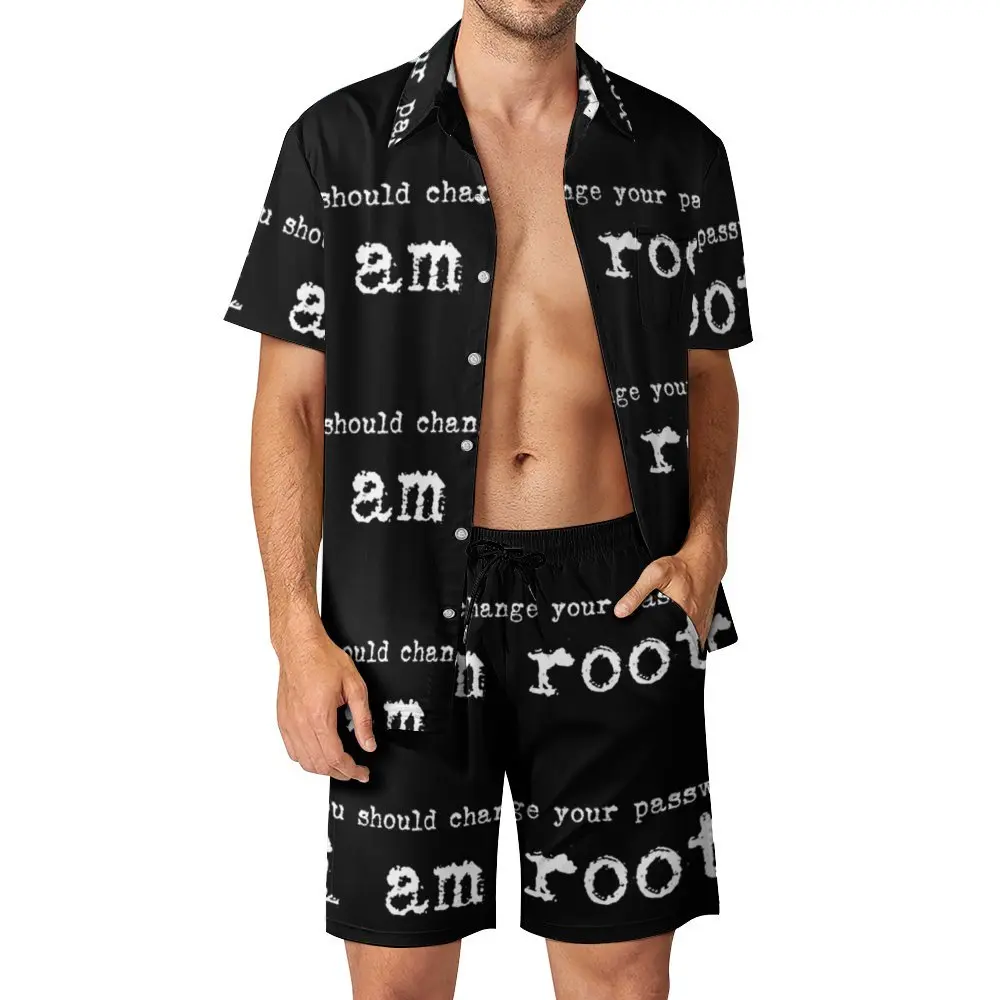 

2 Pieces Suit I Am Root Classic for Sale High Grade Men's Beach Suit Funny Shopping Eur Size