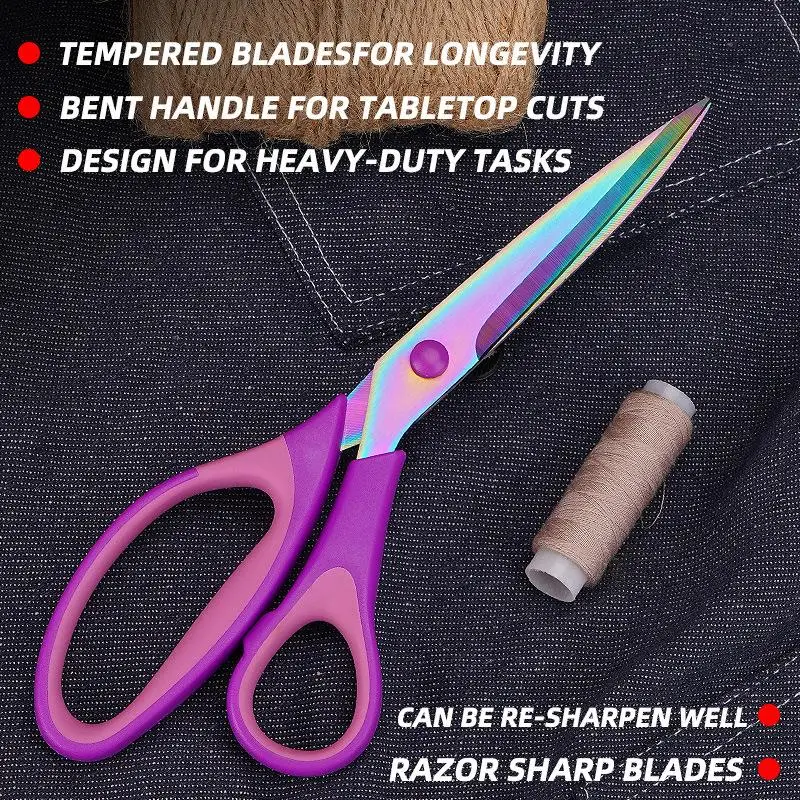 1PCS Color Titanium Sewing Tailor Household Office Stationery Scissors Cutting Fabric Cutter Thread Needlework Embroidery