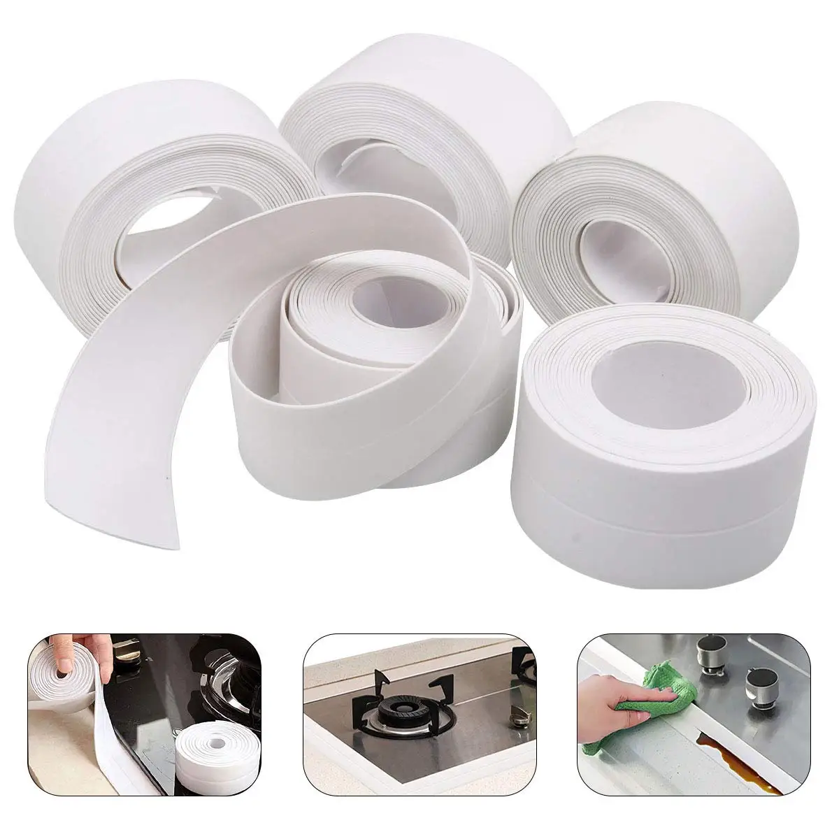 Clear Self-Adhesive Caulk Strip Tape - 2" X 33 Feet, For Kitchen, Bathroom, Sink & Tub Sealing