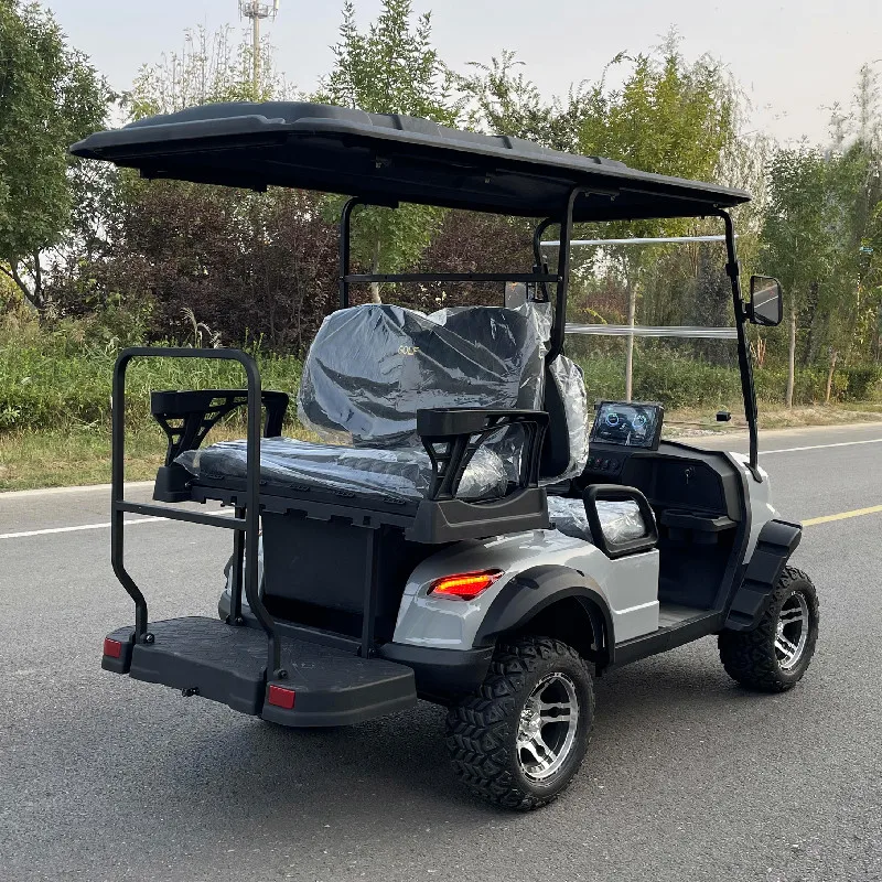 

High-Horsepower 5kw 60V Electric Golf Cart Multi-Functional Convertible Sightseeing Car 4-Seater Lithium Battery With Cargo Box
