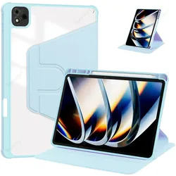 Enhanced 360° Rotating Tablet Case with Pencil Holder - 11 Inch, Acrylic Flip Cover for Infinix XPAD 11 (Light Blue)